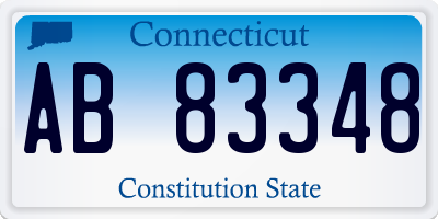 CT license plate AB83348