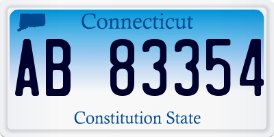 CT license plate AB83354