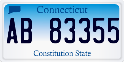 CT license plate AB83355