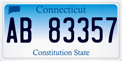 CT license plate AB83357