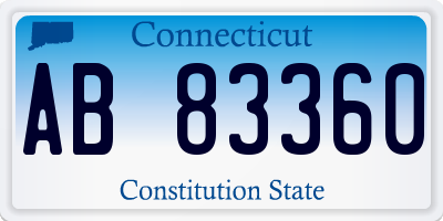 CT license plate AB83360