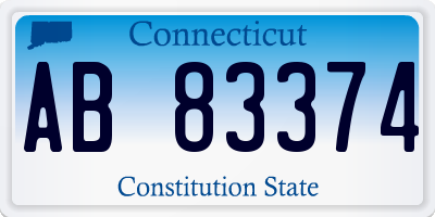 CT license plate AB83374