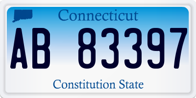 CT license plate AB83397