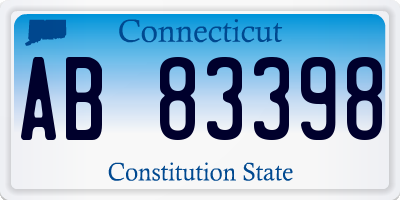 CT license plate AB83398