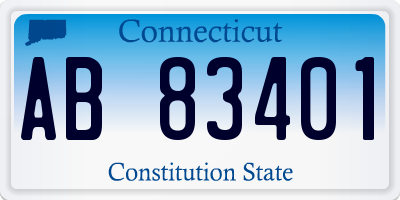 CT license plate AB83401