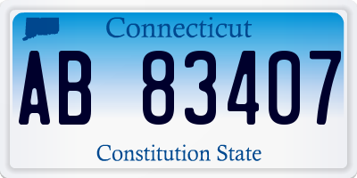 CT license plate AB83407
