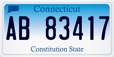 CT license plate AB83417