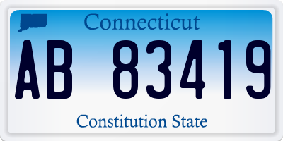 CT license plate AB83419