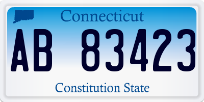 CT license plate AB83423