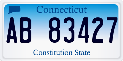 CT license plate AB83427