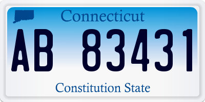 CT license plate AB83431