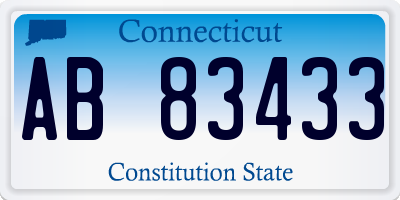 CT license plate AB83433