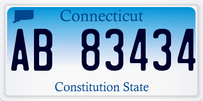 CT license plate AB83434
