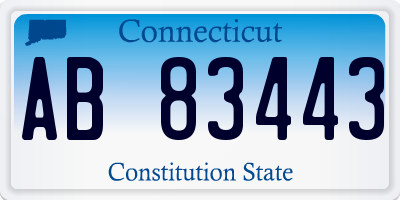 CT license plate AB83443