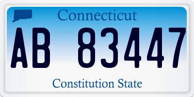 CT license plate AB83447