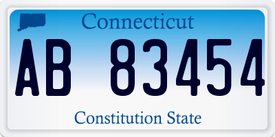 CT license plate AB83454