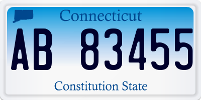 CT license plate AB83455