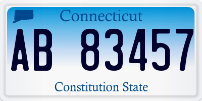 CT license plate AB83457