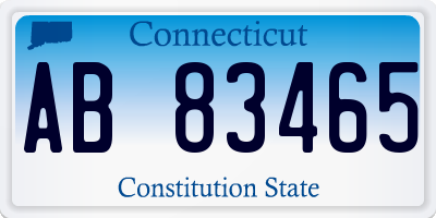 CT license plate AB83465