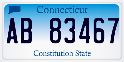 CT license plate AB83467