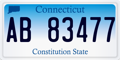 CT license plate AB83477