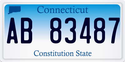 CT license plate AB83487
