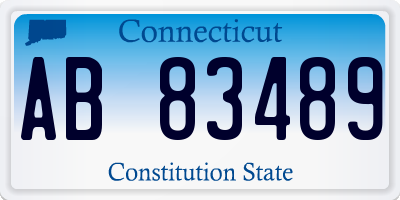 CT license plate AB83489