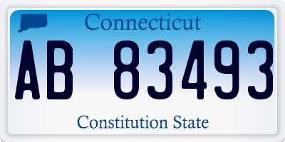 CT license plate AB83493