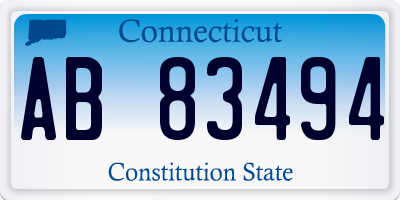 CT license plate AB83494