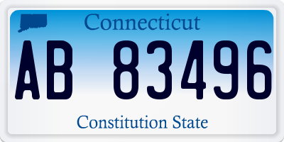 CT license plate AB83496