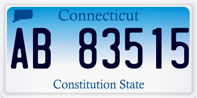 CT license plate AB83515