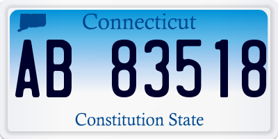 CT license plate AB83518