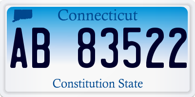 CT license plate AB83522
