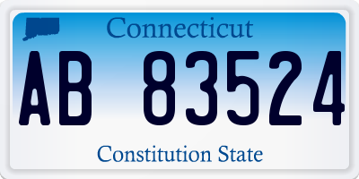 CT license plate AB83524