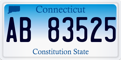 CT license plate AB83525