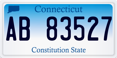 CT license plate AB83527