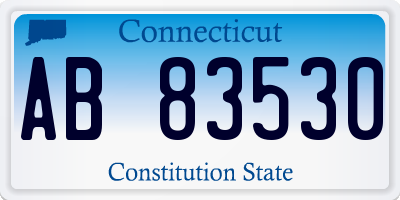 CT license plate AB83530