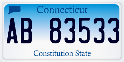 CT license plate AB83533