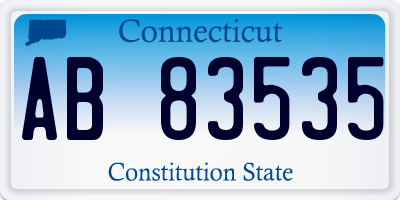 CT license plate AB83535