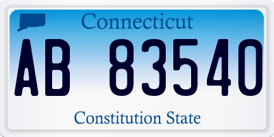 CT license plate AB83540