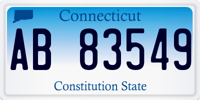 CT license plate AB83549