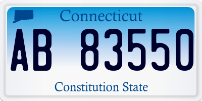 CT license plate AB83550