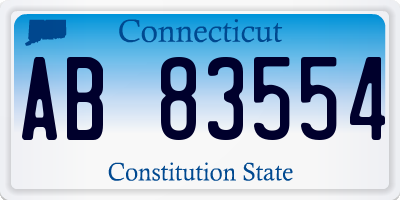 CT license plate AB83554