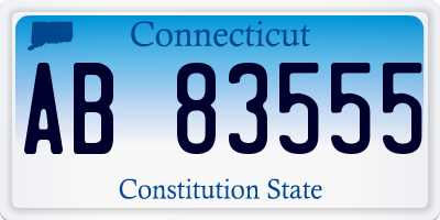 CT license plate AB83555