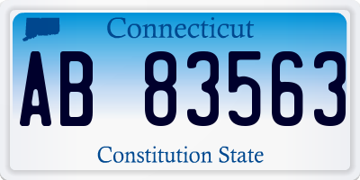 CT license plate AB83563