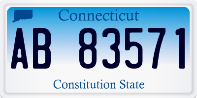 CT license plate AB83571
