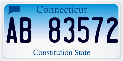 CT license plate AB83572