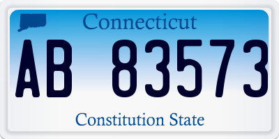 CT license plate AB83573