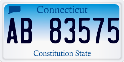 CT license plate AB83575