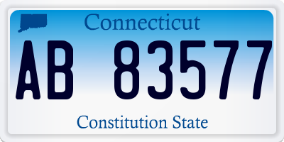CT license plate AB83577